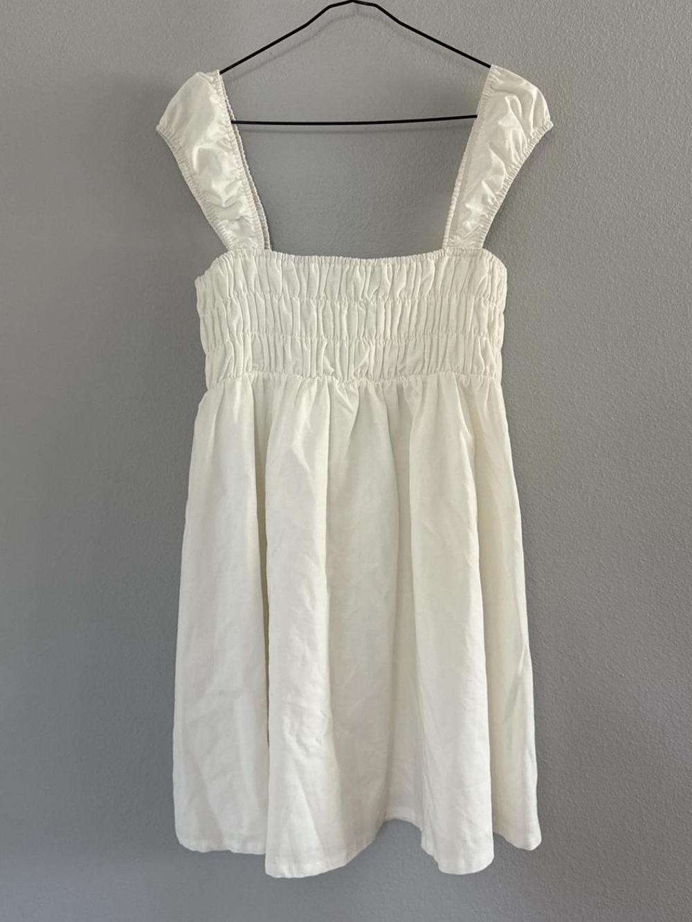 white linen dress